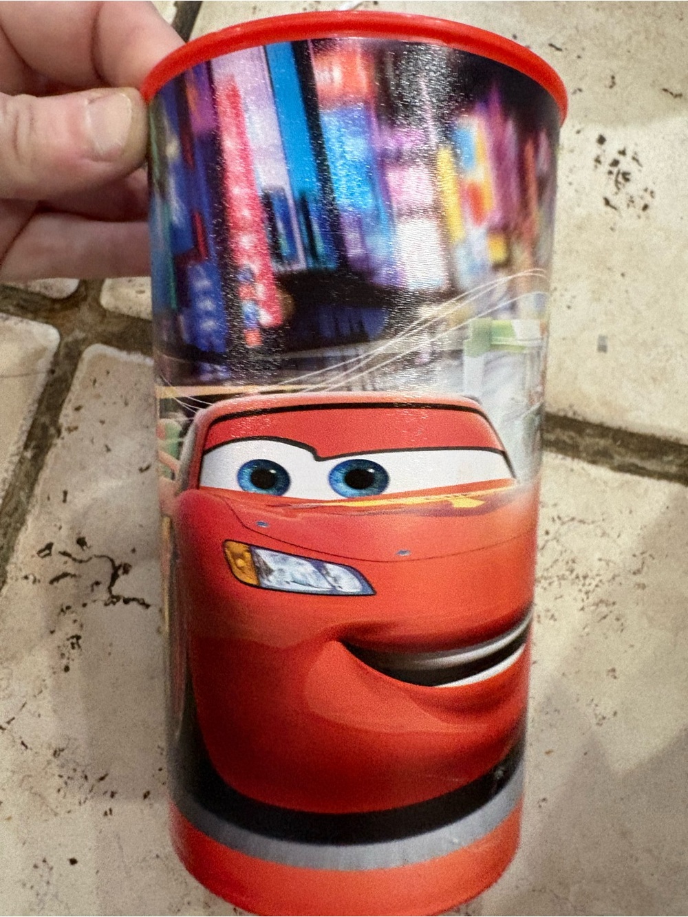 Disney Lightning McQueen Bright Red with Blue Eyes Kids Art Print